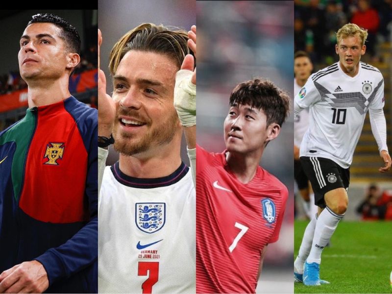 Cristiaono Ronaldo, Jack Grealish, Son Heung-min, and Julian Brandt