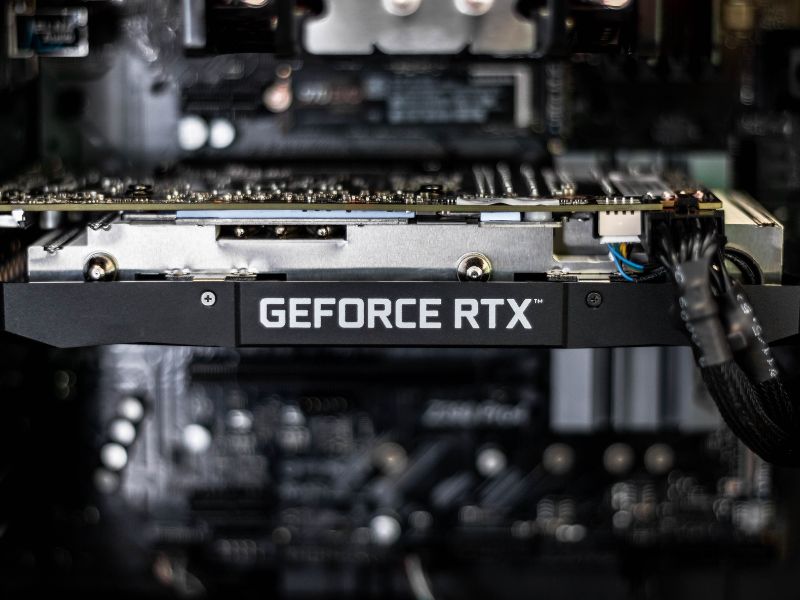 An Nvidia GeForce RTX graphics card