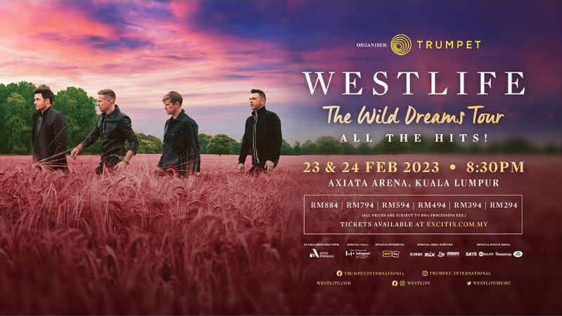 Westlife The Wild Dreams Tour concerts in malaysia 2023