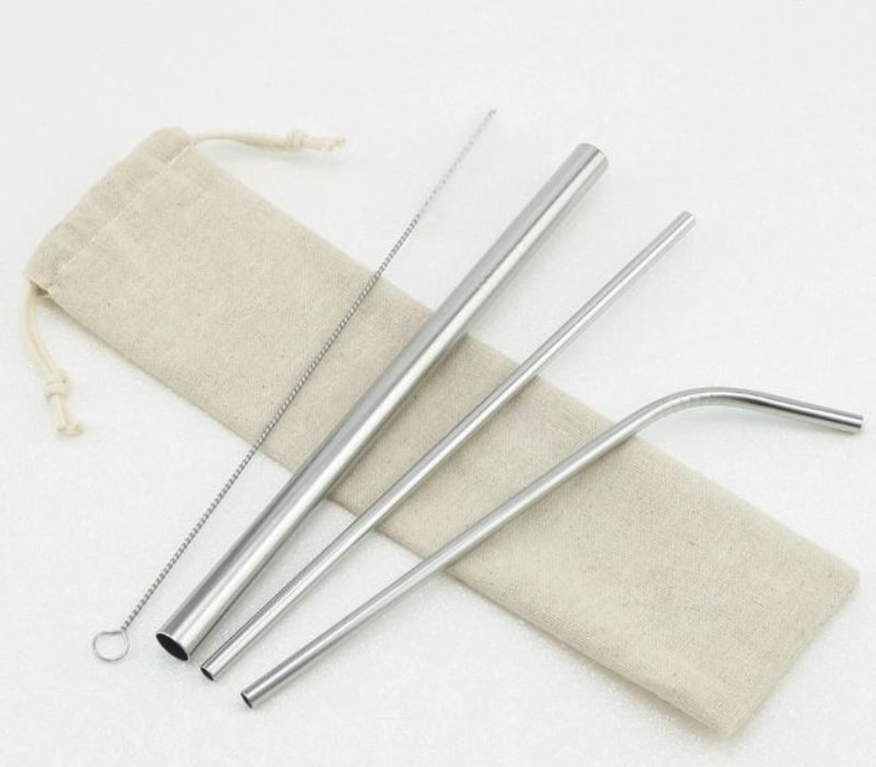 Reusable straw set