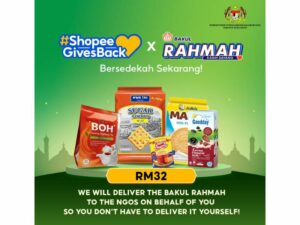 This Shopee Raya sale, do your part and give back to society by helping the underprivileged by donating a Bakul Rahmah. 