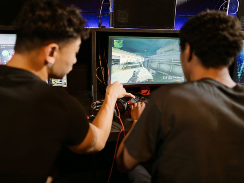 two players playing a video game