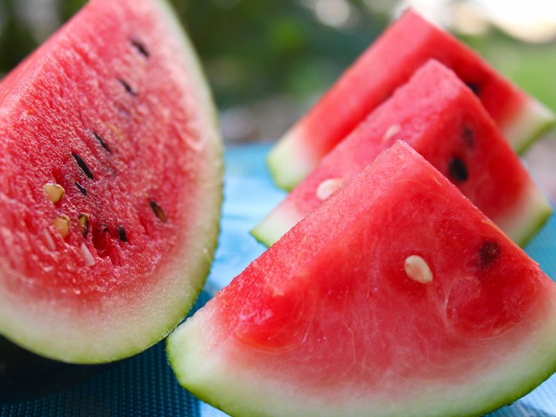 A watermelon body cooling food