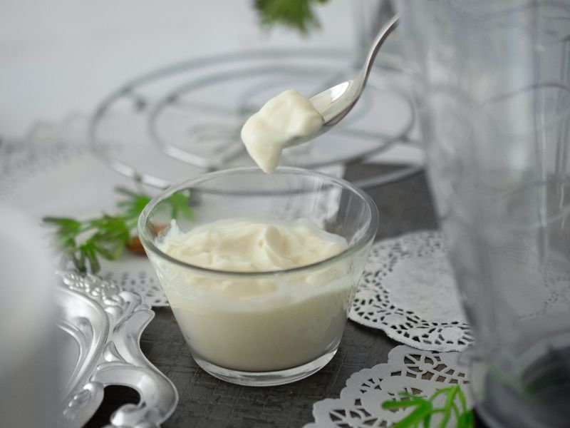 Yoghurt in a glass cup body cooling food