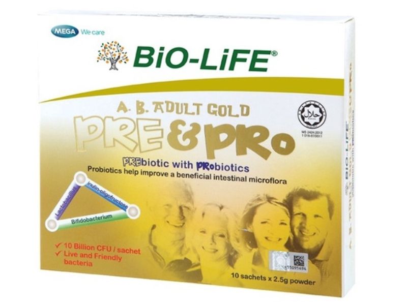 Bio-Life A. B. Adult Gold Pre & Pro probiotik terbaik