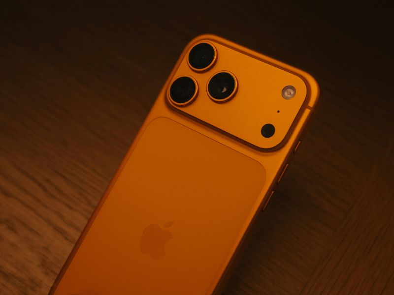 iPhone 17 Pro in Cosmic Orange