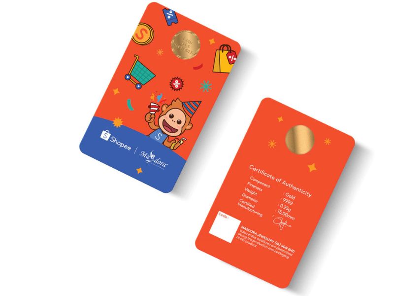 SHOPEE x MASDORA 999.9 Gold Bar malaysia