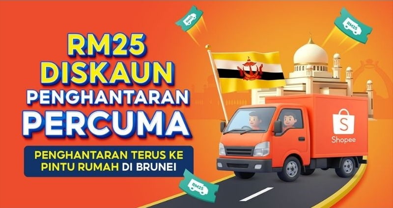 Shopee Malaysia penghantaran ke pintu rumah to Brunei