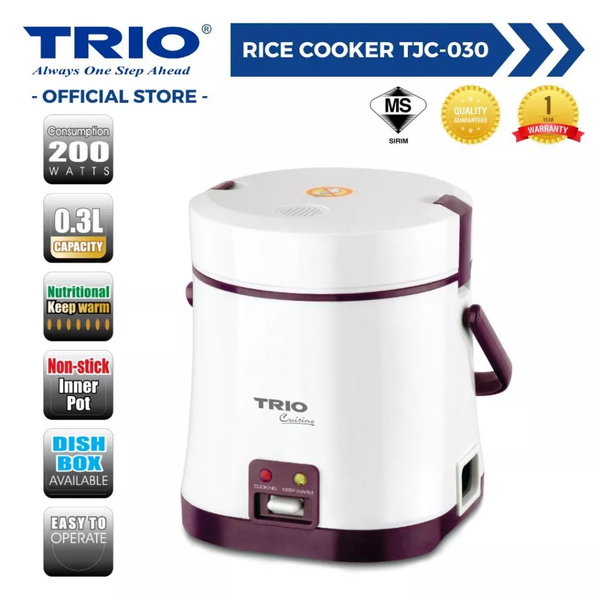 Trio Rice Cooker With Detachable Cover & Dish Box (0.3L) best rice cooker malaysia